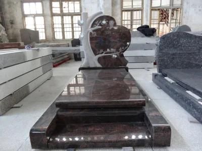 China Factory Price Heart Shape Granite Headstone with Tree Design