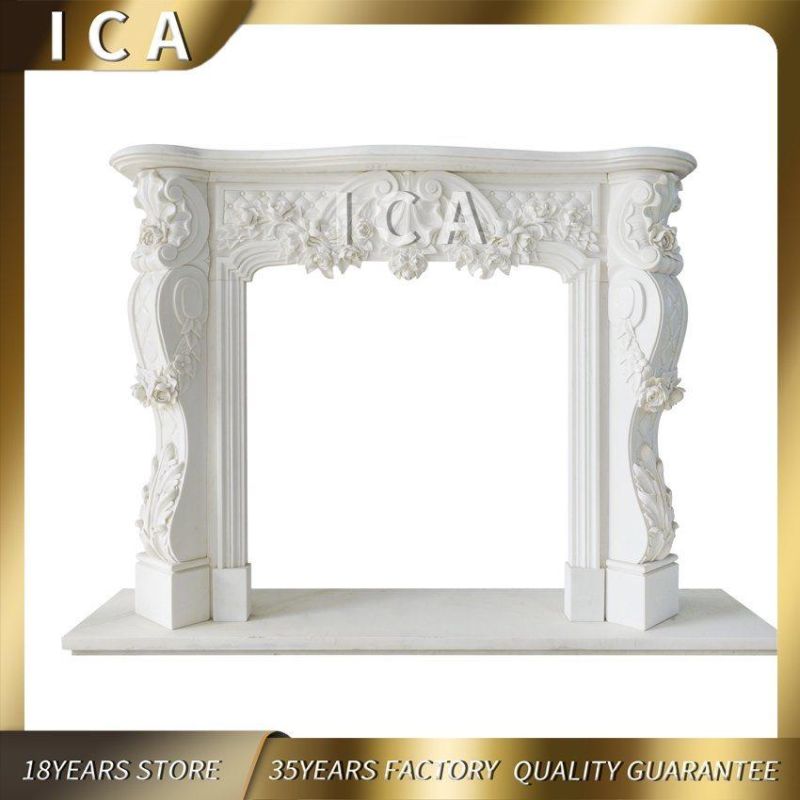 Decorative Natural White Marble Fireplace Marble Stone Fireplace