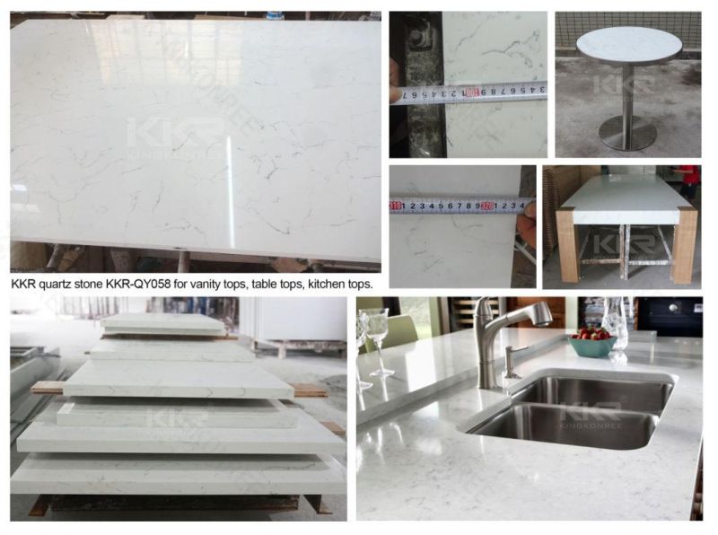 Kkr Engineer Stone 3200X1600X20mm Kkr Hot Selling Pure White Quartz Stone