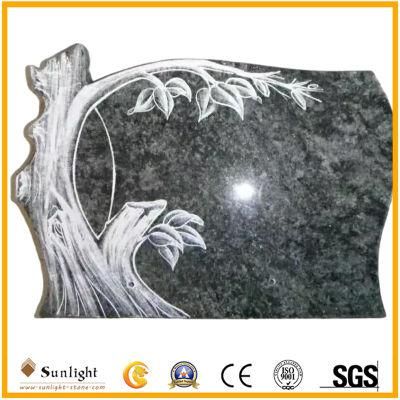 Green Granite Tree Shape Carving Memorials Plaques for Headstone Tombstone