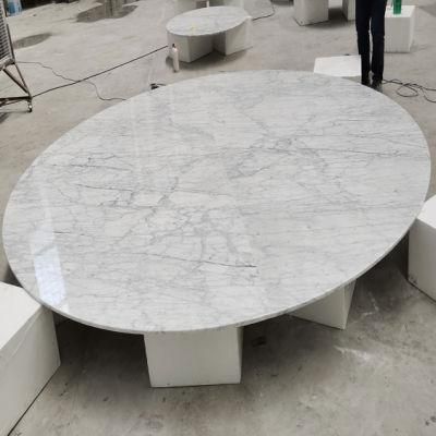 Carrara White Stone Imitation Marble Dining Restaurant Marble Dining Table