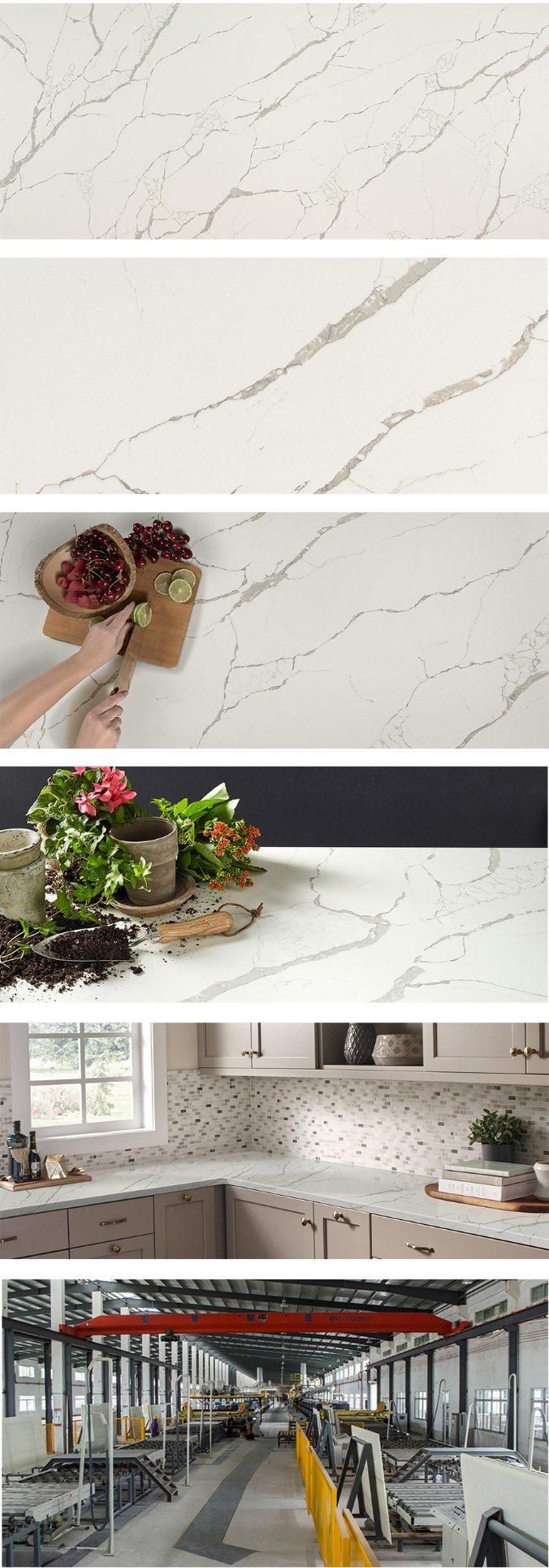 Calacatta White Artificial Quartz Slab for Countertop Top/Flooring/Indoor Decoration