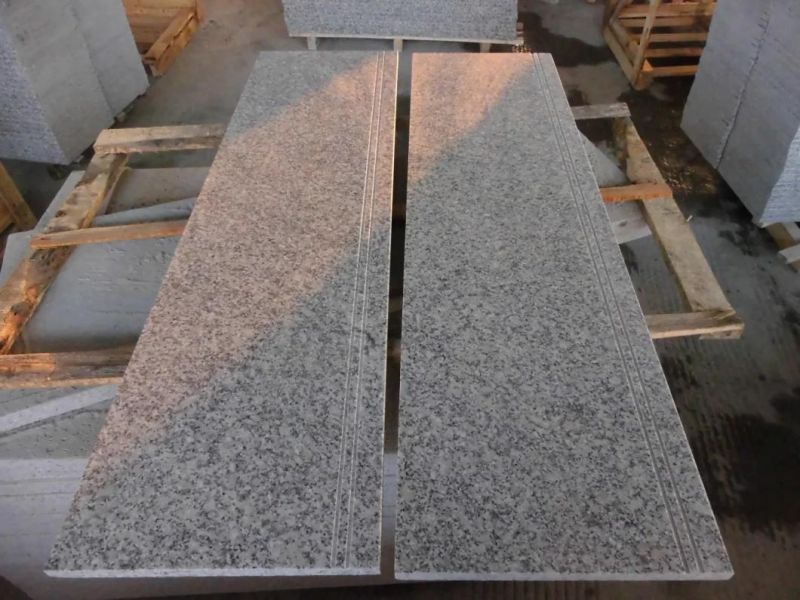 G602 Rosa Grey Granite Staircase with Anti Slip Grooves