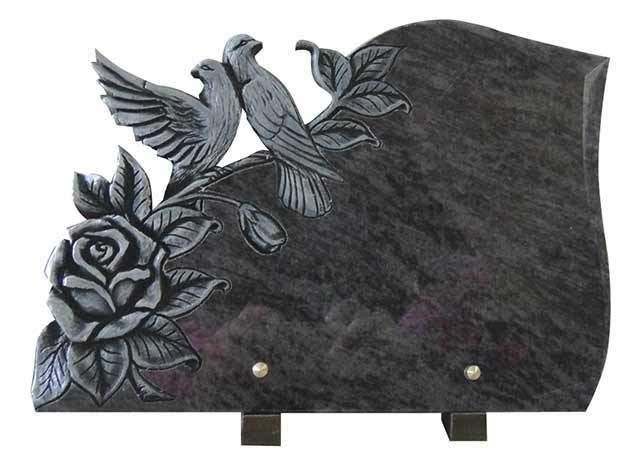 Factory Wholesale Carved Antique Double Birds Cemetery Plaque