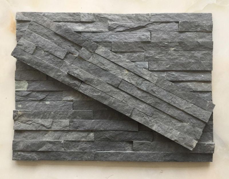 60X15 (cm) Splite Surface Black Natural Slate Stone Paneling Tiles