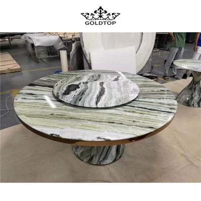 Natural Stone Polished Indoor Decoration Green Labradorite Slab Green Granite Tabletop