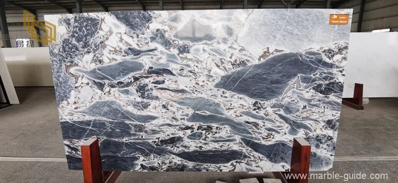 Marble Factory Price Titanic Storm Black/Gray/White Marble Slabs for Countertop/Flooring/Wall/Home/Hotel
