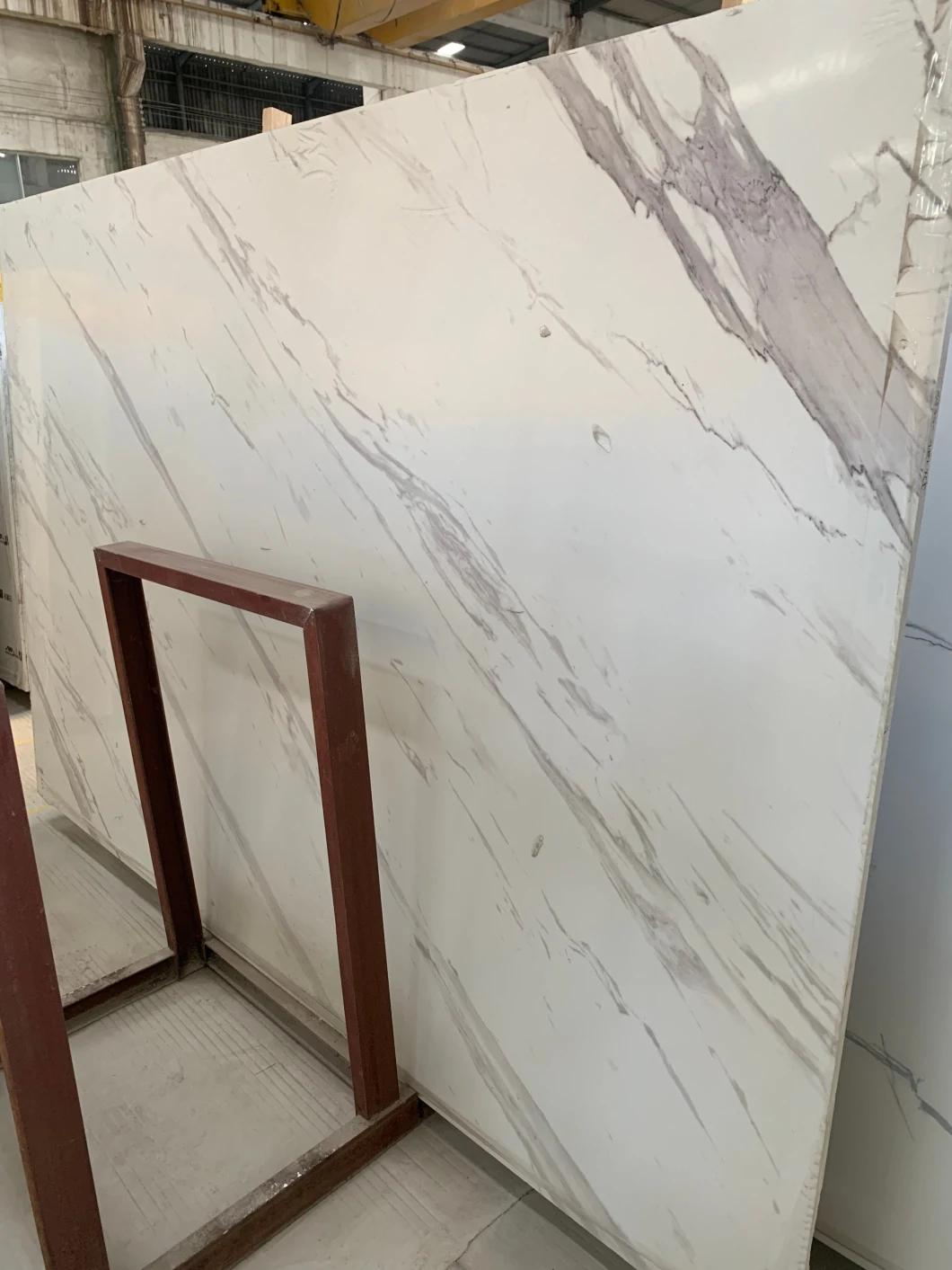 Calacatta Volakas White Artificial Marble Quartz for Countertops and Wall