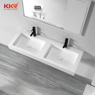 Washroom Bathroom Solid Surface Cultured Marble Double Sink Bathroom Vanity Top