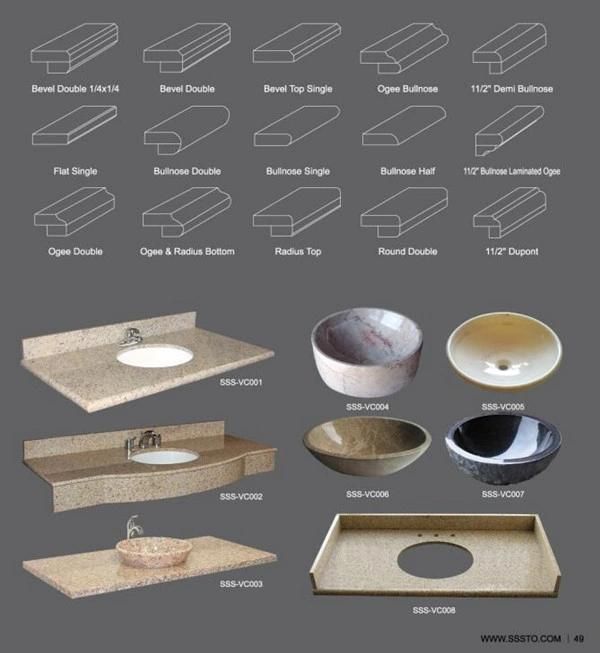 Artificial Marble Stone Black Quartz Countertop for Kitchen