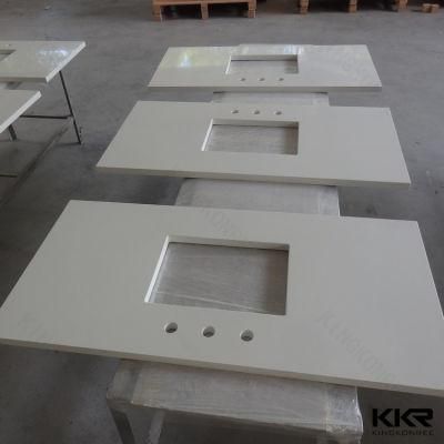 Modern Design Solid Surface Corian Bathroom Cabinets Vanity Top with Hole