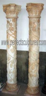 China Supplier Building Materials Decoration Roman Square Stone Pillar Design (QCM033)