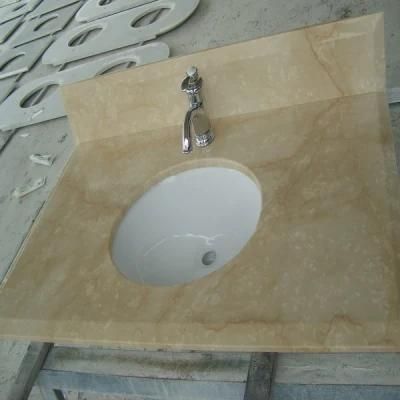 Cheap Natural Galala Beige Marble Bathroom Vanity Top