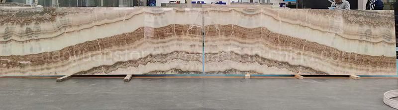 Popular Straight White Wooden Vein Onyx Jade Tiles for Floor, Wall