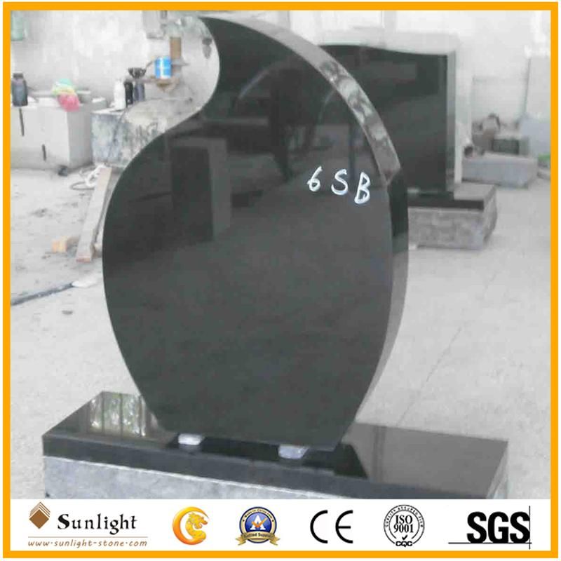 Tombstone Supplier Shaxni Black Granite Flowers for Tombstone