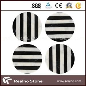 White/Grey/Black/Green Round Marble Coasters