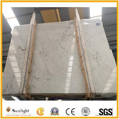 China Light Grey/Green Veins White Marble Slab