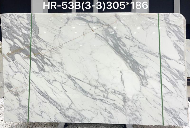 Polished Italian White Marble Calacatta Stone Slabs