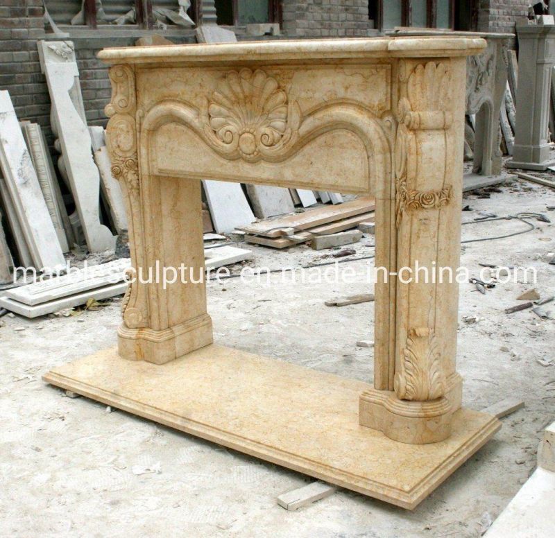 Hot Selling Mantel High Quality Natural Stone Marble Fireplace (SYMF-190)