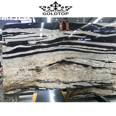 Top Quality Polished 18mm White Veins Black Marble Slab for Wall/Floor Tiles Countertop/Vanity Top/Worktops