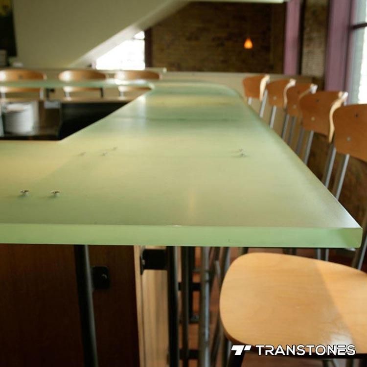 Customized Decorated Light Green Acrylic Table Top