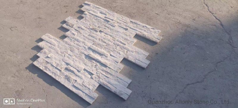 Natural White Quartztite and Slate Culture Stone Wall Cladding Panel for Indoor and Outdoor Decoration