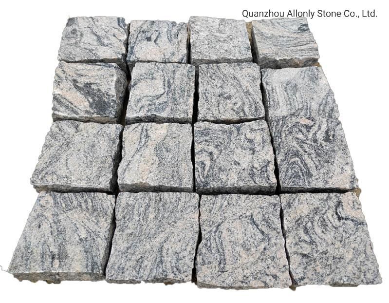 Road Construction Outdoor Stone Paving Tiles Jupara White Granite Cobblestone