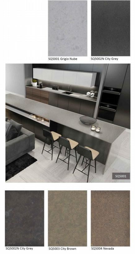 Wholesale Prefab Grey/White/Black/Blue/Yellow/Beige/Red Granite/Marble Looks Artificial Quartz Stone for Kitchen/Bathroom Countertops