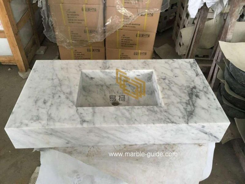 China Carrara White Marble Vanity for Bathroom/Hotel/Table/Worktop/Countertop