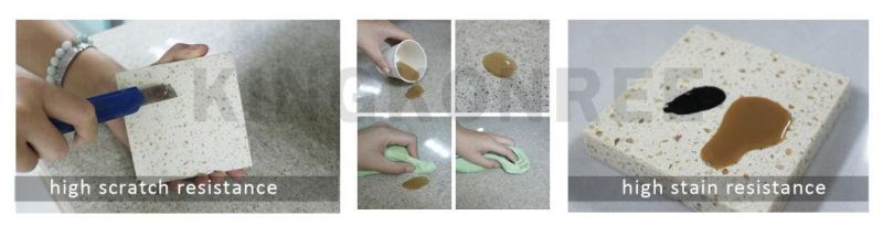 Heat Resistant Artificial White Engineering Stone Slab Quartz