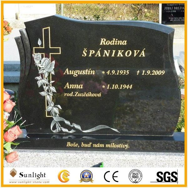 China G603 Grey Granite Tombstone in Romania, Ireland Style
