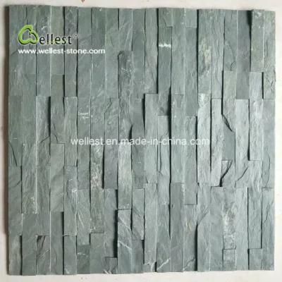 Split Face Green Slate Quartzite Ledge Stone Tile, Stack Stone for Feature Wall