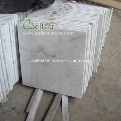 Carrara White Polished Marble Tile