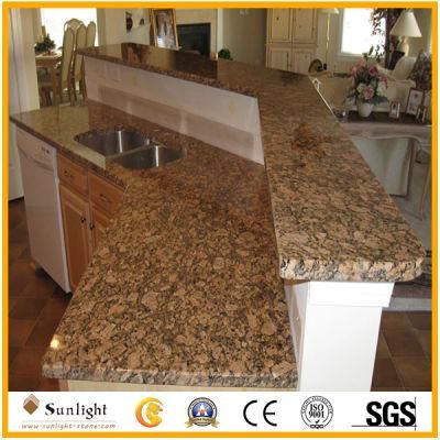 Full Bullnose Solid Surface Giallo Fiorito Granite Kitchen Countertop