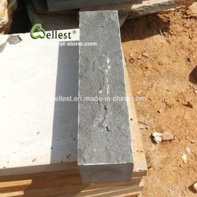China Dark Black Basalt Palisade Kerb Stone for Construction Project