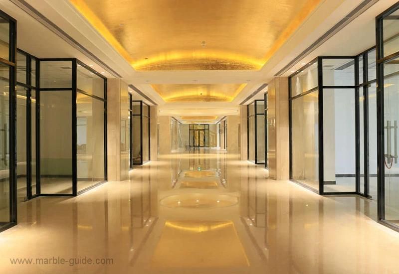 Natural Beige Polished Marble Tiles for Staircase/Flooring/Hotel Projects/Villa Projects