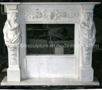 Cheap Western Style White Marble Fireplace Price (SY-MF389)
