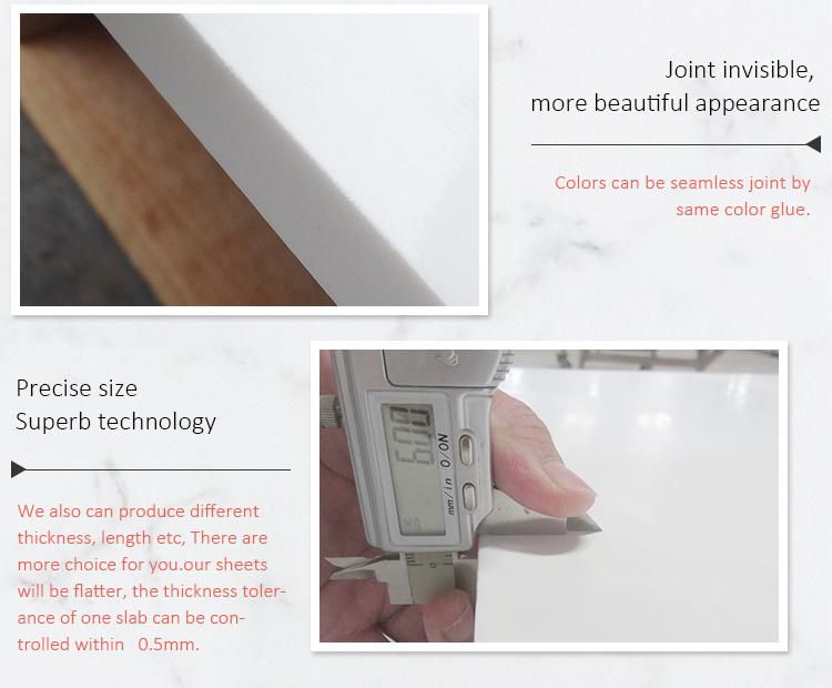 Popular White Veined Pattern 12mm Artificial Stone Wholesale Corian Marble Acrylic Solid Surface