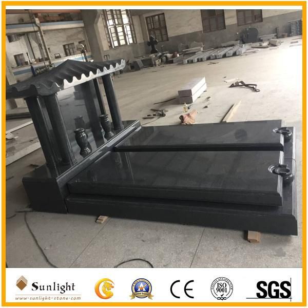 European/Russian/American Style Black Granite/Marble Tombstone Monument with Custom Design