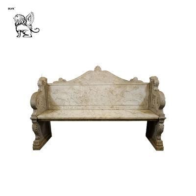 Factory Sale Natural Stone Carving Marble Garden Bench Mbg-08