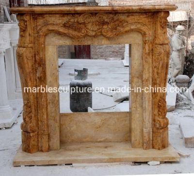 Marble Stone Sculpture Simple Style Antique Marble Fireplace (SYMF-031)