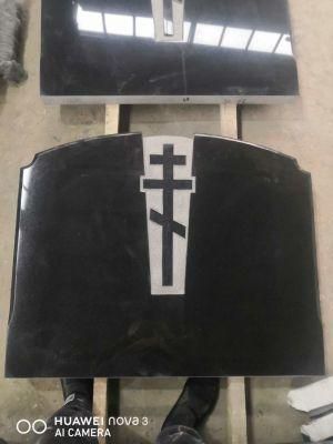 Russian Style China Black Granite Tombstone/Cross Style Mounment