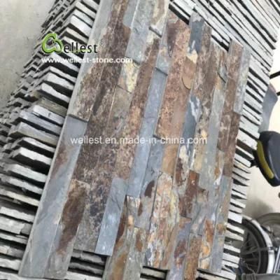 Rusty Slate Culture Stone, Slate Ledgestone Tile, Wall Stone Panel, Stone Veneer