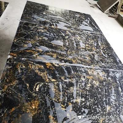 Popular Black Marble Artificial Stone Alabaster for Wall Decors