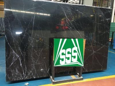 Premium Black Marquina Marble Slab and Tile for Interior Decoration