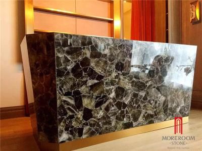 Top A Grade Smokey Crystal Grey Quartz Slabs for Furniture Counter Top