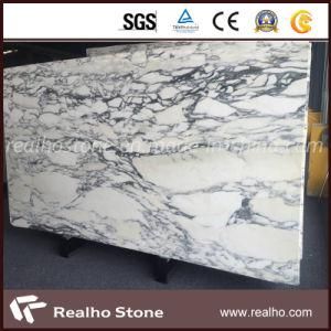 Polished Bookmatched Slab Italian Arabescato White Marble for Project Floor/Wall Tiles