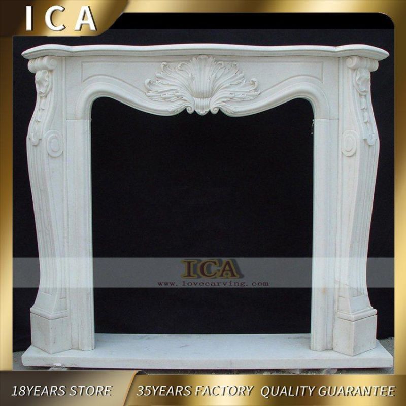 White Marble Decorative Stone Carved Fireplace Classical Design Fireplace