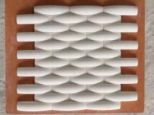 Sandy White Limestone/ Linear Strips Wall Mosaic Design/Pattern