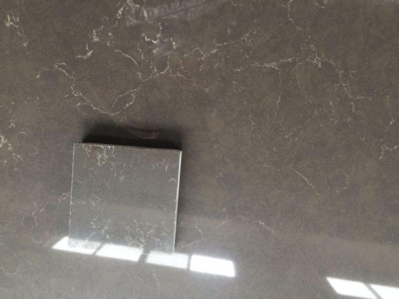 Artificial Marble Look Engineered Brown Quartz Stone (SQ7002)